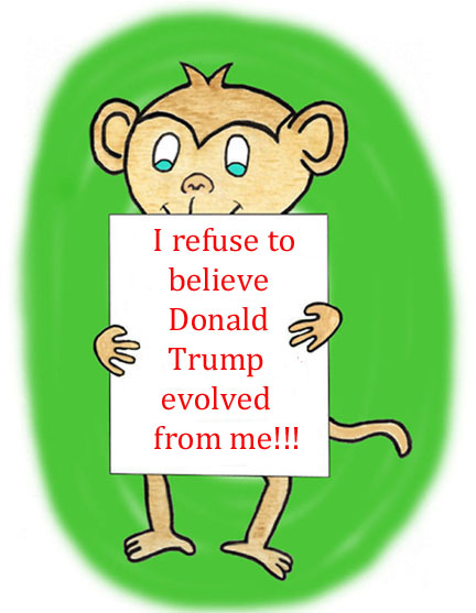 monkey with sign